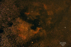 09/07/2016  NGC 7000 (Nord America)  in Cygnus  (24 pose da 180", Canon 1000D con 200 mm.)