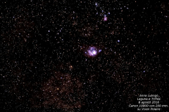 08/08/2016  M 8  e M 20 in Sagittarius  (16 pose da 60", Canon 1000D con 200 mm.)