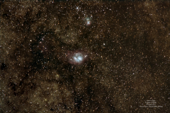 28/07/2017  M 8 (Laguna)   e  M 20 (Trifida)  in Sagittarius  (40 pose da 60",  Canon 1000D con 200  mm.)